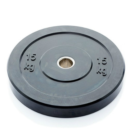 Muscle Power Bumper Plate 15 kg Ø 50 mm zwart MP807 MP80715KG
